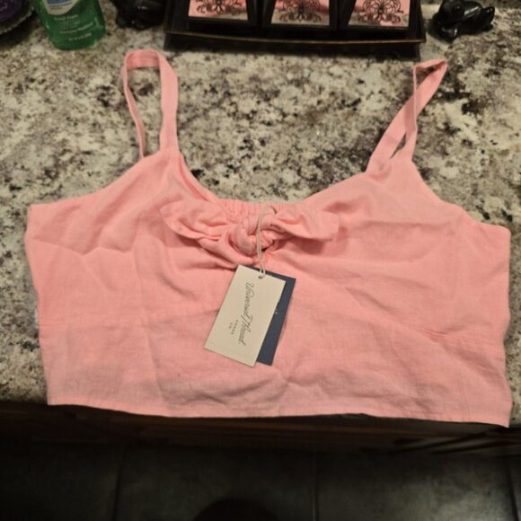 Universal Thread Women's Tie-Front Cropped Tank Top - Size XL Pink Parasol - Picture 12 of 12